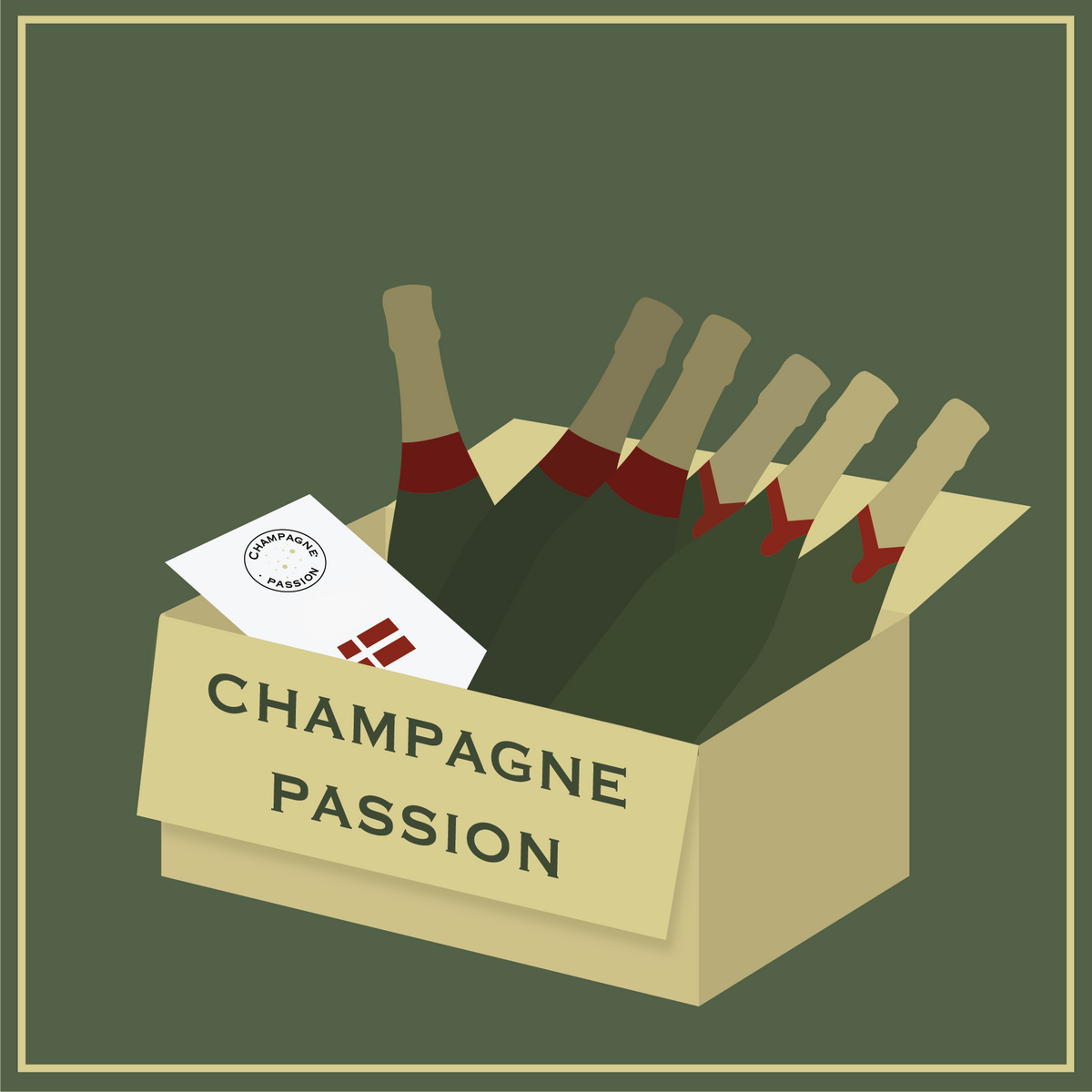 Champagne Passion fødselsdagskasse illustration